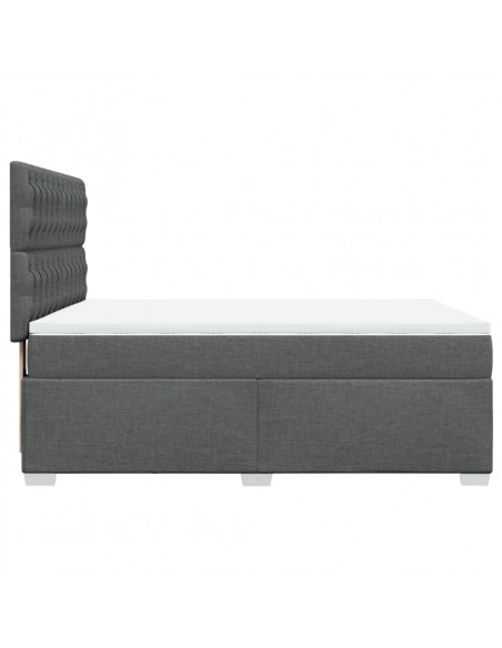 Giroletto a Molle con Materasso Grigio Scuro 140x190 cm Tessuto