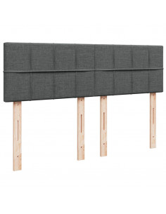 Giroletto a Molle con Materasso Grigio Scuro 140x190 cm Tessuto 2