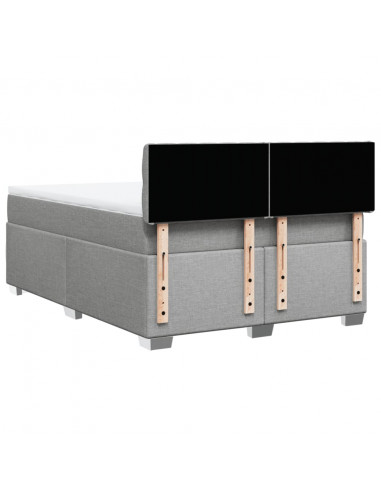 Giroletto a Molle con Materasso Grigio Chiaro 140x190cm Tessuto