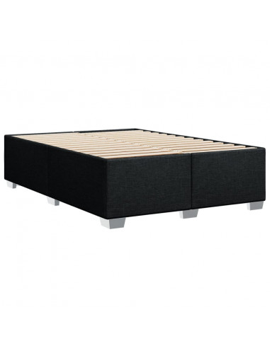 Giroletto a Molle con Materasso Nero 140x190 cm in Tessuto