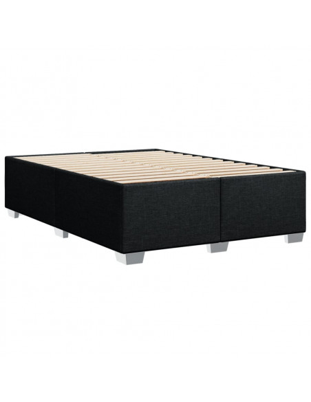 Giroletto a Molle con Materasso Nero 140x190 cm in Tessuto