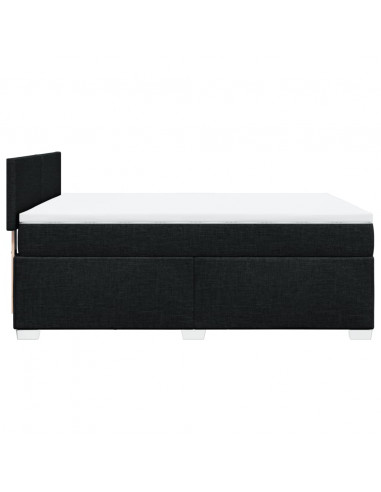 Giroletto a Molle con Materasso Nero 140x190 cm in Tessuto