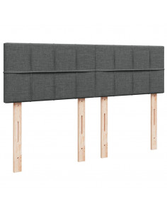 Giroletto a Molle con Materasso Grigio Scuro 140x190 cm Tessuto