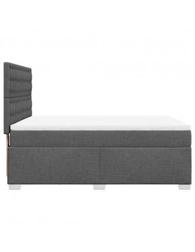 Giroletto a Molle con Materasso Grigio Scuro 140x190 cm Tessuto