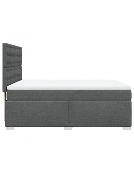 Giroletto a Molle con Materasso Grigio Scuro 140x190 cm Tessuto