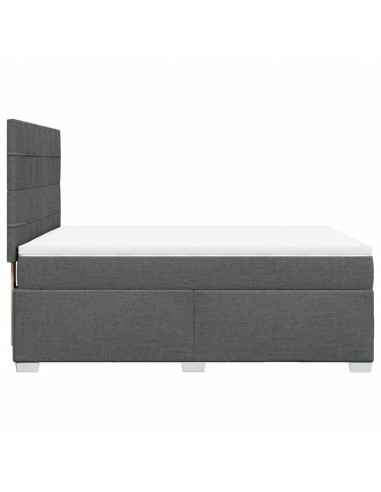 Giroletto a Molle con Materasso Grigio Scuro 140x190 cm Tessuto