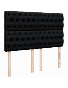 Giroletto a Molle con Materasso Nero 140x190 cm in Tessuto 2