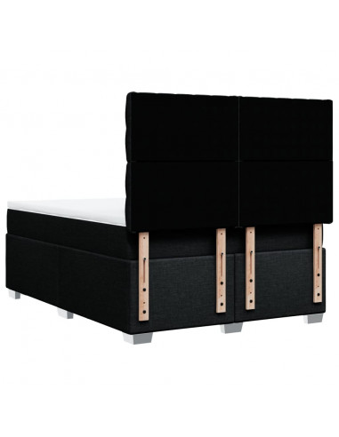 Giroletto a Molle con Materasso Nero 140x190 cm in Tessuto