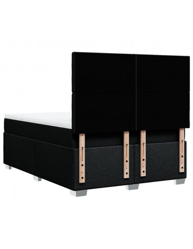 Giroletto a Molle con Materasso Nero 140x190 cm in Tessuto