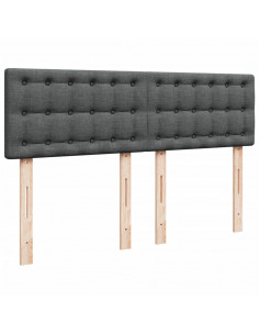 Giroletto a Molle con Materasso Grigio Scuro 140x190 cm Tessuto 2