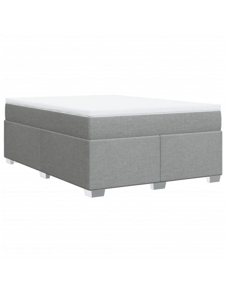 Giroletto a Molle con Materasso Grigio Chiaro 140x190cm Tessuto