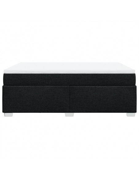 Giroletto a Molle con Materasso Nero 140x190 cm in Tessuto