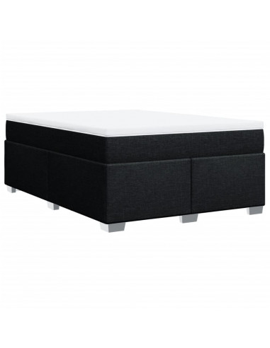 Giroletto a Molle con Materasso Nero 140x190 cm in Tessuto