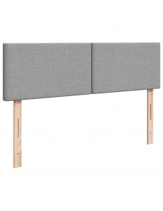 Giroletto a Molle con Materasso Grigio Chiaro 140x190cm Tessuto