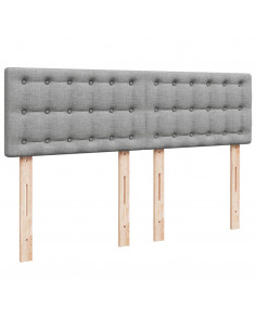 Giroletto a Molle con Materasso Grigio Chiaro 140x190cm Tessuto