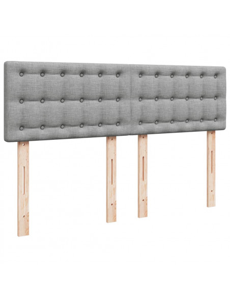 Giroletto a Molle con Materasso Grigio Chiaro 140x190cm Tessuto