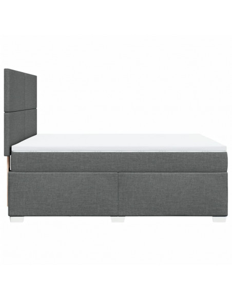 Giroletto a Molle con Materasso Grigio Scuro 140x190 cm Tessuto