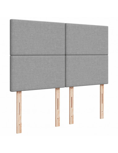 Giroletto a Molle con Materasso Grigio Chiaro 140x190cm Tessuto