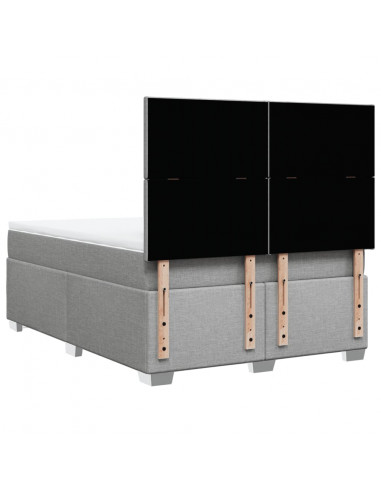 Giroletto a Molle con Materasso Grigio Chiaro 140x190cm Tessuto