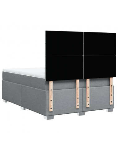 Giroletto a Molle con Materasso Grigio Chiaro 140x190cm Tessuto