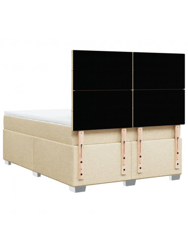 Giroletto a Molle con Materasso Crema 140x19 cm in Tessuto