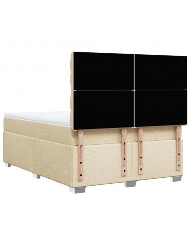 Giroletto a Molle con Materasso Crema 140x19 cm in Tessuto