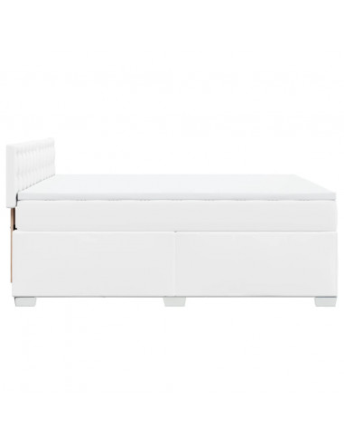 Giroletto a Molle con Materasso Bianco 140x190 cm in Similpelle