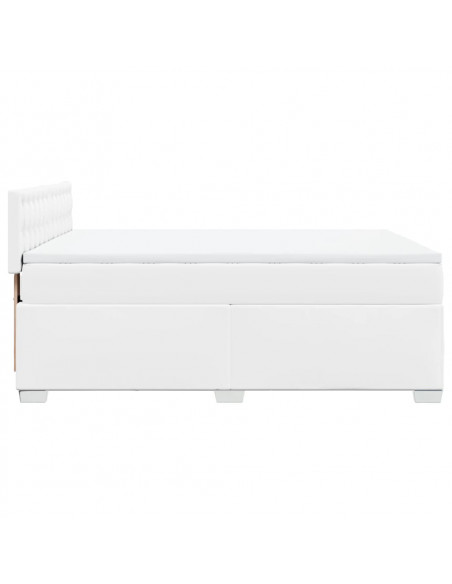 Giroletto a Molle con Materasso Bianco 140x190 cm in Similpelle