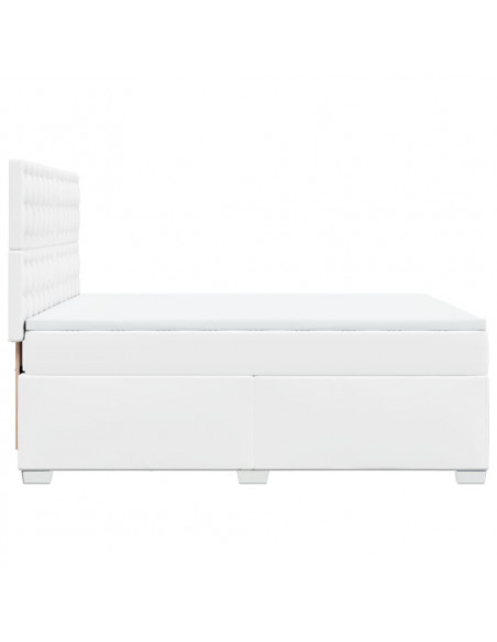 Giroletto a Molle con Materasso Bianco 140x190 cm in Similpelle
