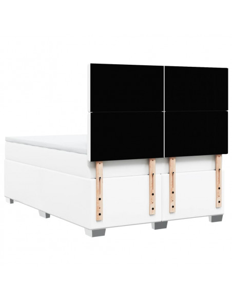 Giroletto a Molle con Materasso Bianco 140x190 cm in Similpelle