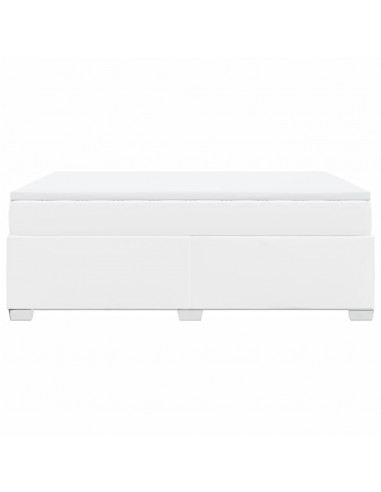 Giroletto a Molle con Materasso Bianco 140x190 cm in Similpelle