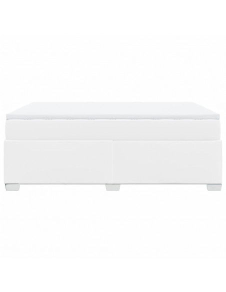 Giroletto a Molle con Materasso Bianco 140x190 cm in Similpelle