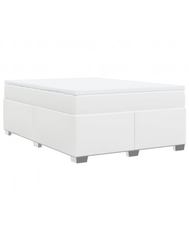 Giroletto a Molle con Materasso Bianco 140x190 cm in Similpelle