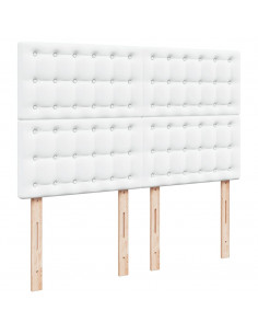 Giroletto a Molle con Materasso Bianco 140x190 cm in Similpelle