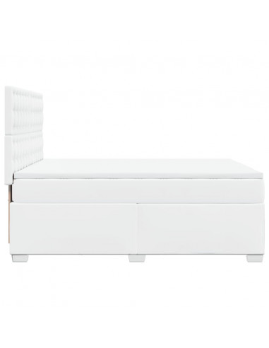 Giroletto a Molle con Materasso Bianco 140x190 cm in Similpelle