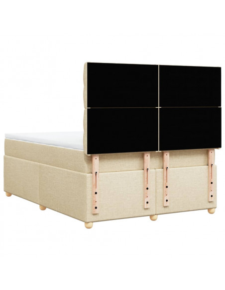 Giroletto a Molle con Materasso Crema 140x19 cm in Tessuto