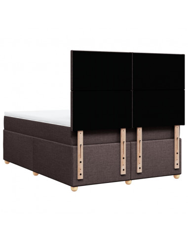 Giroletto a Molle con Materasso Marrone Scuro 140x190cm Tessuto