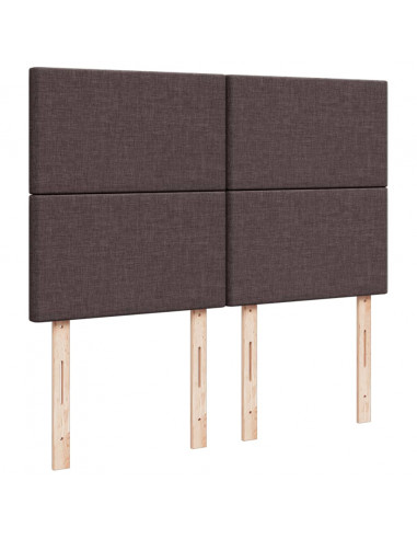 Giroletto a Molle con Materasso Marrone Scuro 140x190cm Tessuto