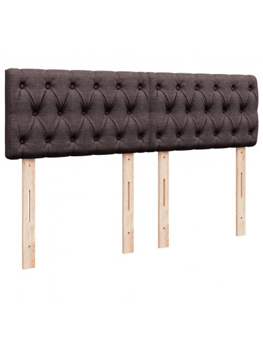 Giroletto a Molle con Materasso Marrone Scuro 140x190cm Tessuto