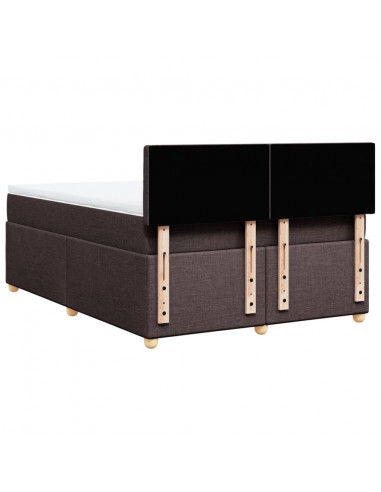 Giroletto a Molle con Materasso Marrone Scuro 140x190cm Tessuto