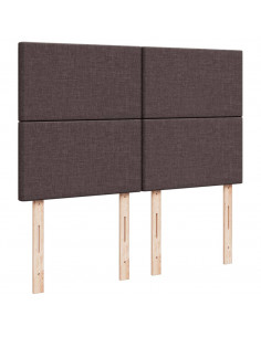 Giroletto a Molle con Materasso Marrone Scuro 140x190cm Tessuto