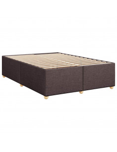Giroletto a Molle con Materasso Marrone Scuro 140x190cm Tessuto