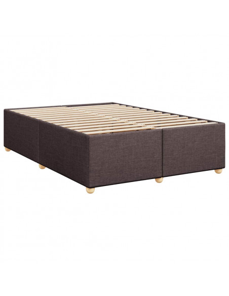 Giroletto a Molle con Materasso Marrone Scuro 140x190cm Tessuto