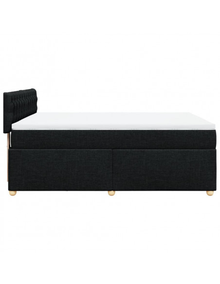 Giroletto a Molle con Materasso Nero 140x190 cm in Tessuto