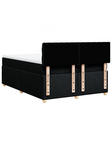 Giroletto a Molle con Materasso Nero 140x190 cm in Tessuto