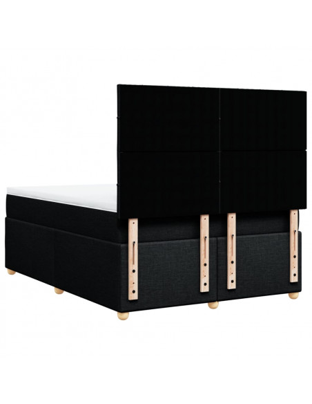 Giroletto a Molle con Materasso Nero 140x190 cm in Tessuto