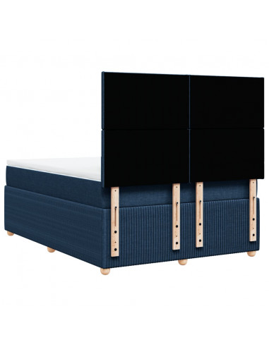 Giroletto a Molle con Materasso Blu 140x190 cm in Tessuto