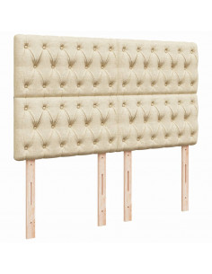 Giroletto a Molle con Materasso Crema 140x19 cm in Tessuto