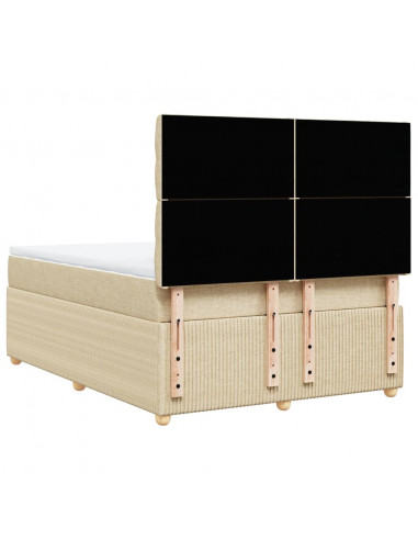 Giroletto a Molle con Materasso Crema 140x19 cm in Tessuto