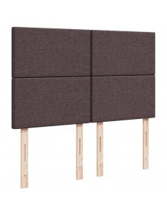 Giroletto a Molle con Materasso Marrone Scuro 140x190cm Tessuto